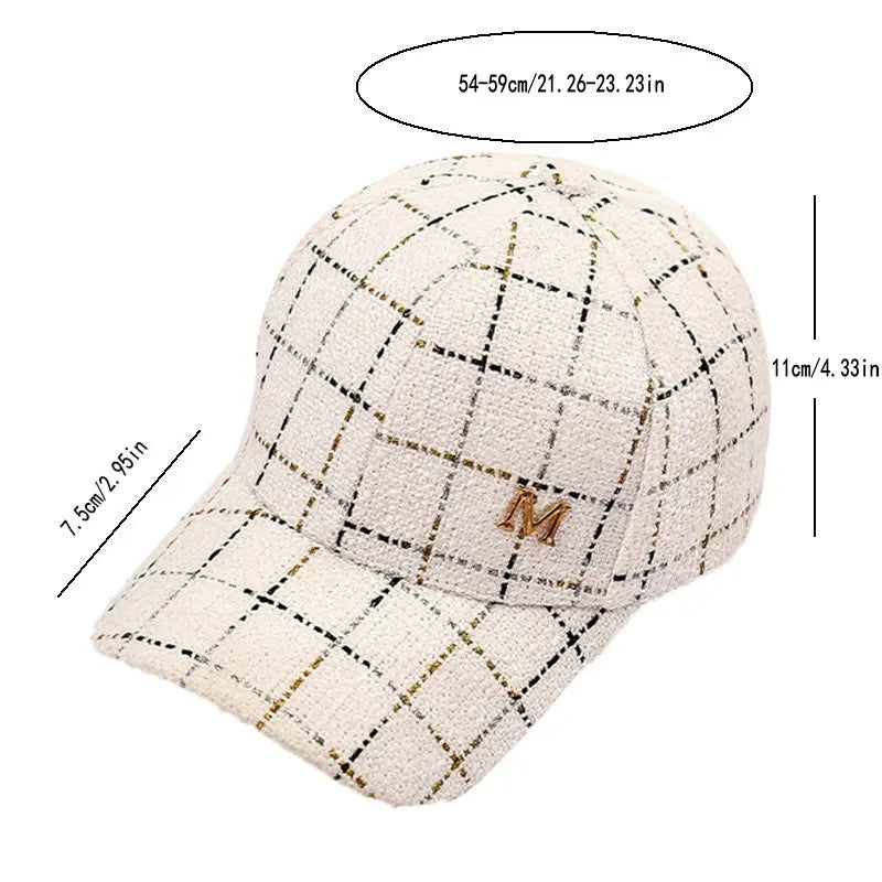 Metal M Patch Baseball Cap Black Elegant Dad Hat