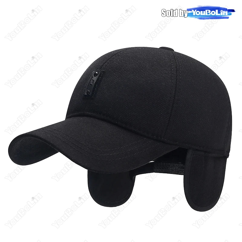 Winter Ear Protection Warm Baseball Cap Hat Sun Hats With Hidden Ear Protection Velvet Design