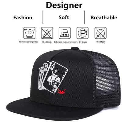 Unisex Poker A Embroidery Hip-hop Hats Spring Autumn Outdoor Adjustable Casual Sunscreen Hat Cap
