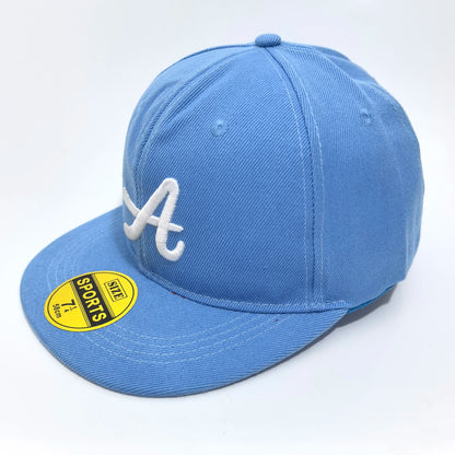 Letter A Embroidered Flat Brim Snapback Cap