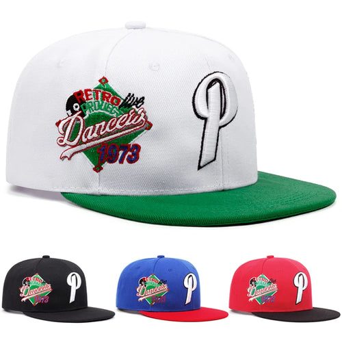 Personalized Flat brimmed Hat Side 1973 Letter P Embroidered Street HipHop Hat