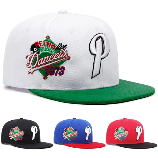 Personalized Flat brimmed Hat Side 1973 Letter P Embroidered Street HipHop Hat