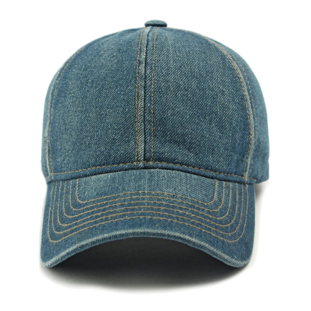 Spring Summer Denim Caps For Men Women 6 Panels Snapback Cap