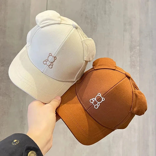Adjustable Baby Baseball Cap For Boy Girl Cartoon Bear Infant Sun Hat Summer Toddler Kids Kawaii Peaked Caps