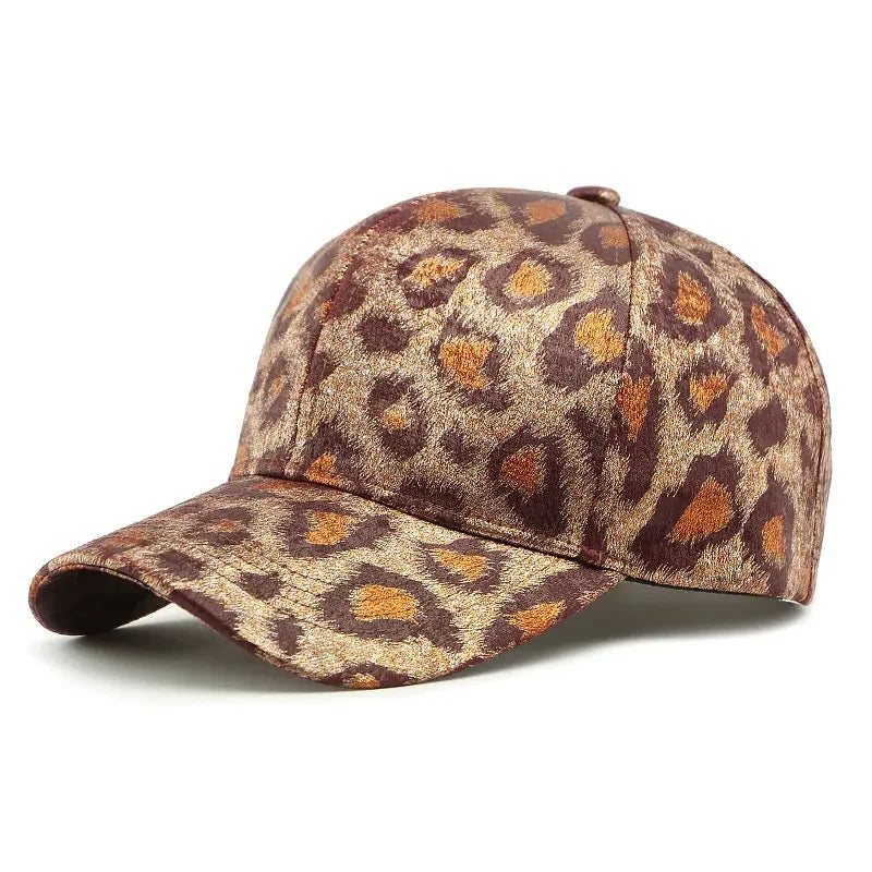 Spring And Summer Polyester Leopard Print Casquette Baseball Cap