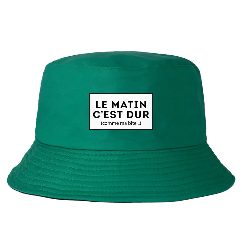 Le Matin C’est Dur Comme Ma Bite Reversible Bucket Hat Adult Funny