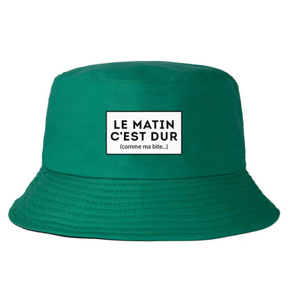 Le Matin C’est Dur Comme Ma Bite Reversible Bucket Hat Adult Funny