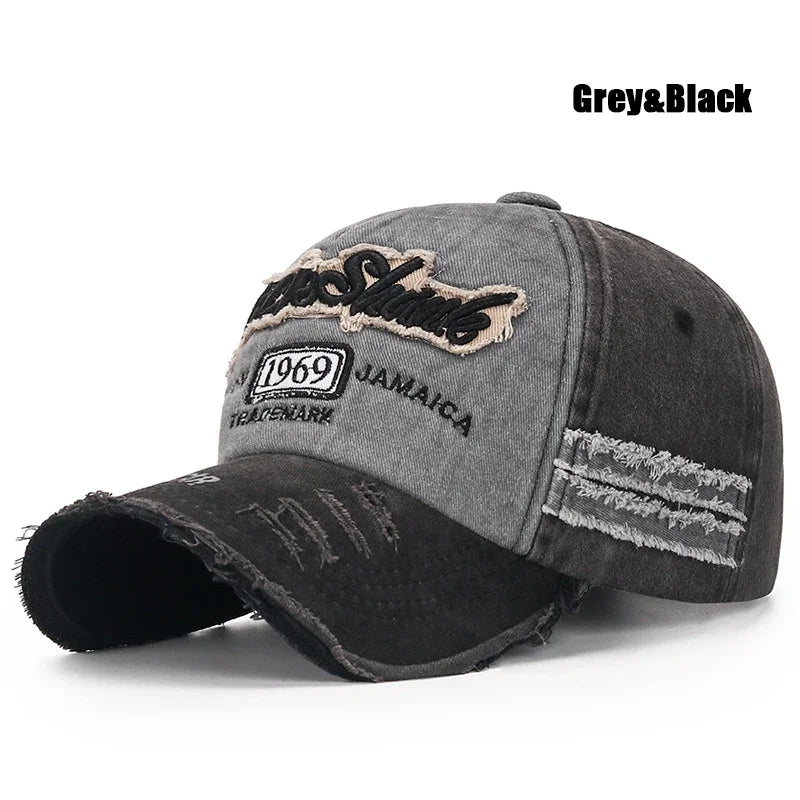 Scratched Brushed Patch Letter Embroidery Distressed Hats