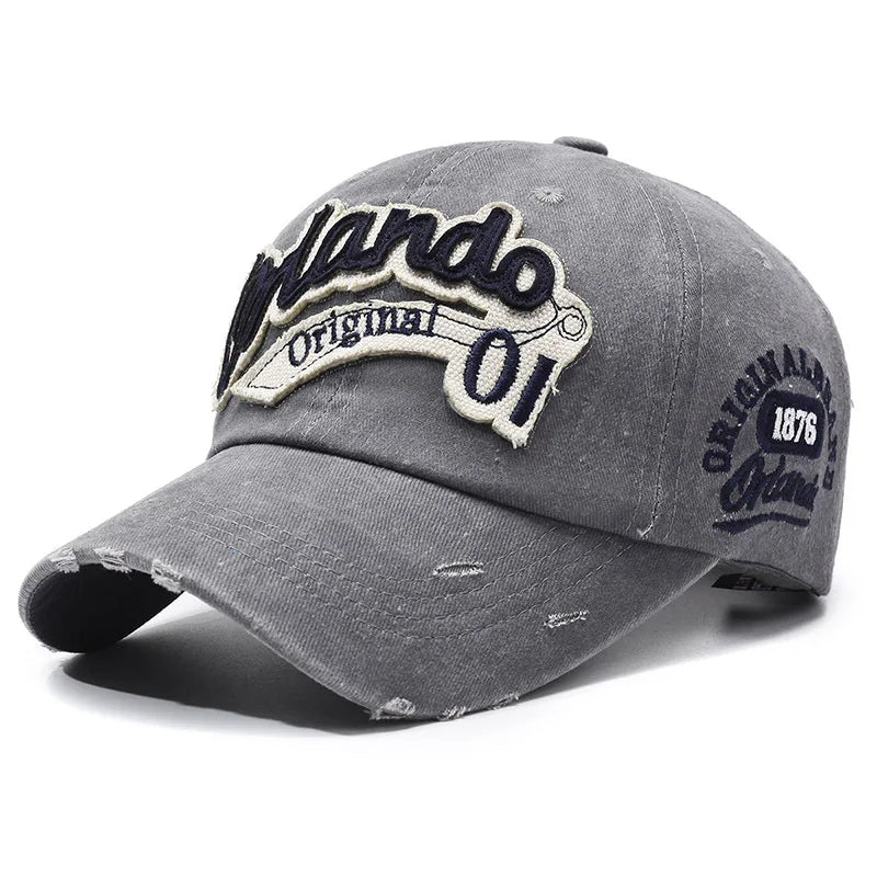 American-Style Retro Distressed Baseball Cap