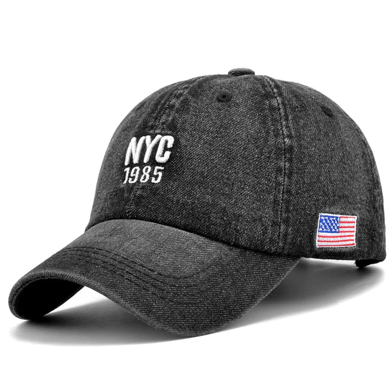Denim Baseball Cap Men Women Embroidery Letter Jeans Snapback Hat