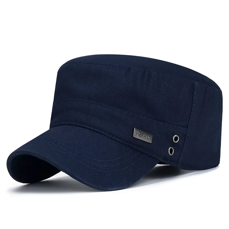 Breathable Cotton Flat Top Baseball Cap For Men Outdoor