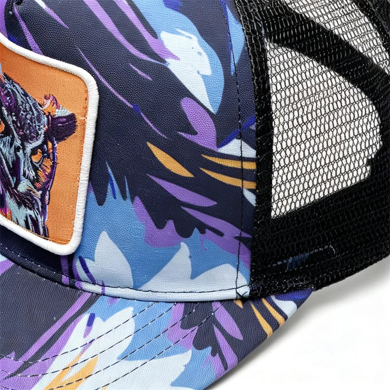 Unique Graffiti Owl Print Baseball Hat for Men Women Breathable Mesh Unisex Outdoor Hiking Casual Cap