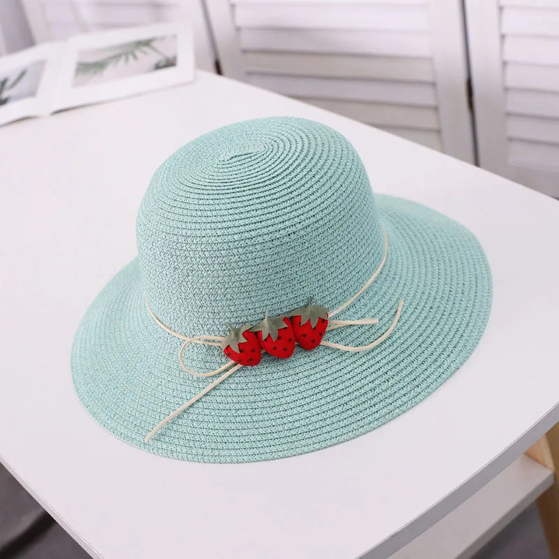 Parent-Child Summer Sun Protection Women Big Brim Straw Hat Girls