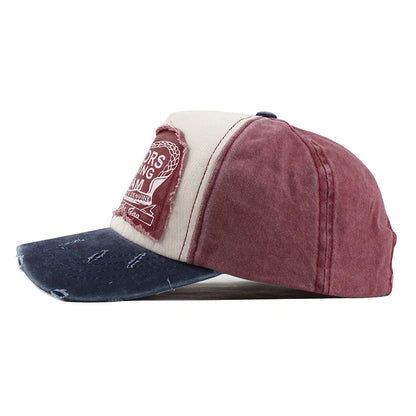 Unisex Washed Cotton Cap Letter Embroidery Baseball Cap For Men Women