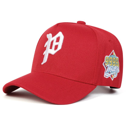 Unisex Gothic P Letter Embroidery Baseball Caps