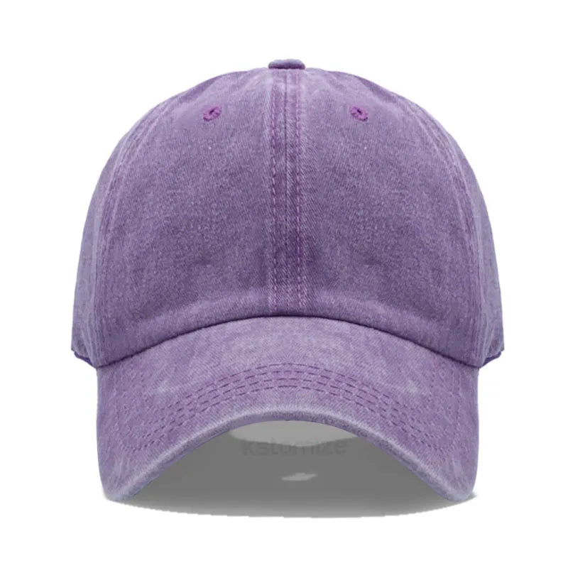 Custom Text Logo Embroidery Vintage Washed Cotton Baseball Cap
