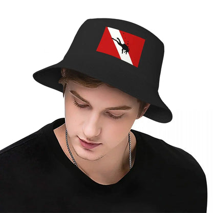 Custom Scuba Dive Flag Bubble Bucket Hat Women Men