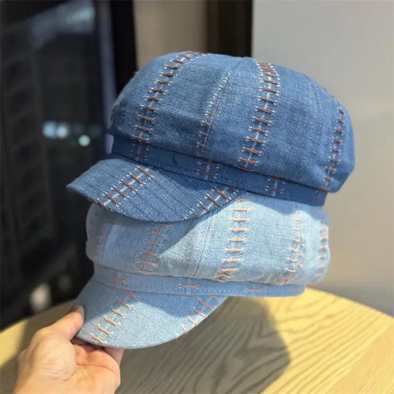 Women's Retro Japanese Cowboy Octagonal Hat