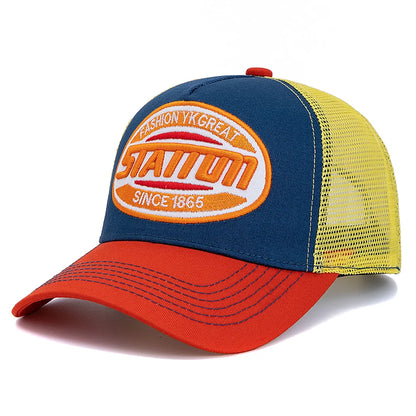 Unisex Baseball Cap Classic Station Letter Pattern Mesh Cap Men And Women