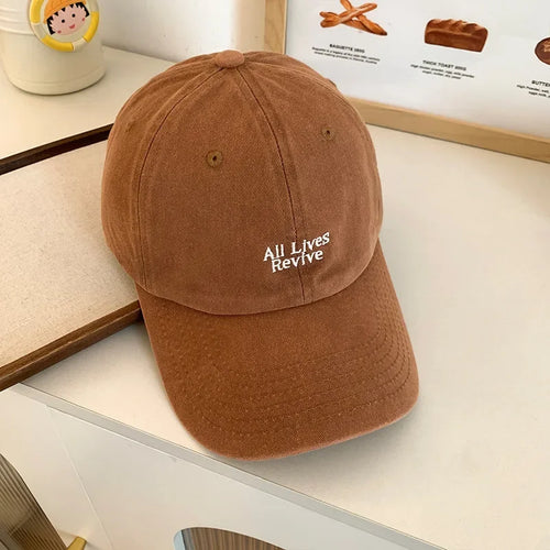 Solid Color Letter Baseball Hat For Women Embroidery Adjustable Sun Hat Girl Outdoor Causal Duck Cap
