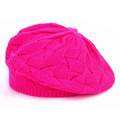 Women's Plain Color Knit Beret Hat Ladies French Artist Beret Hats
