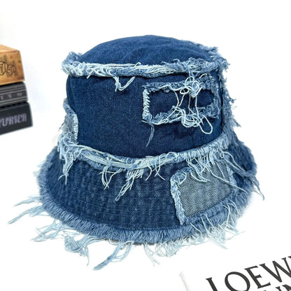 New Autumn Washed Denim Bucket Hat For Women