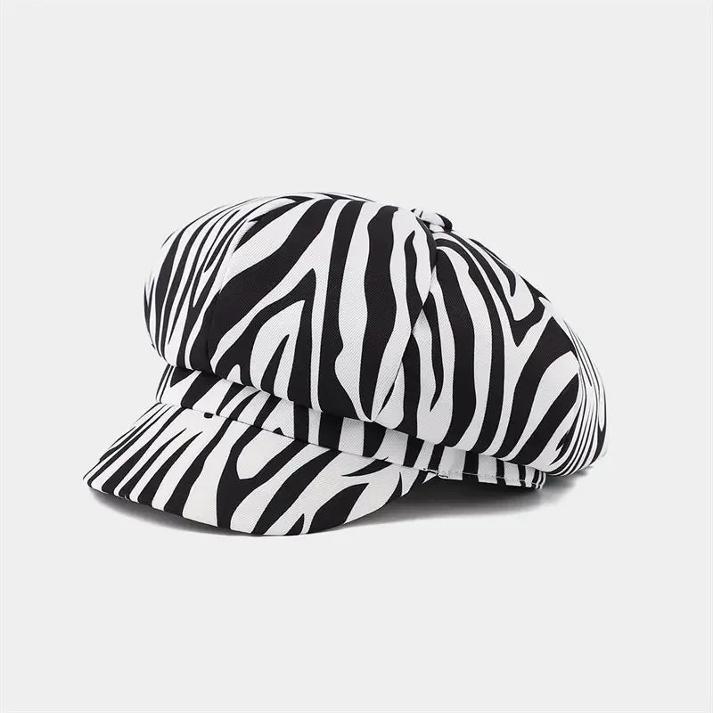 Four Seasons Cotton Print Beret Casual Octagonal Cap Painter Hat