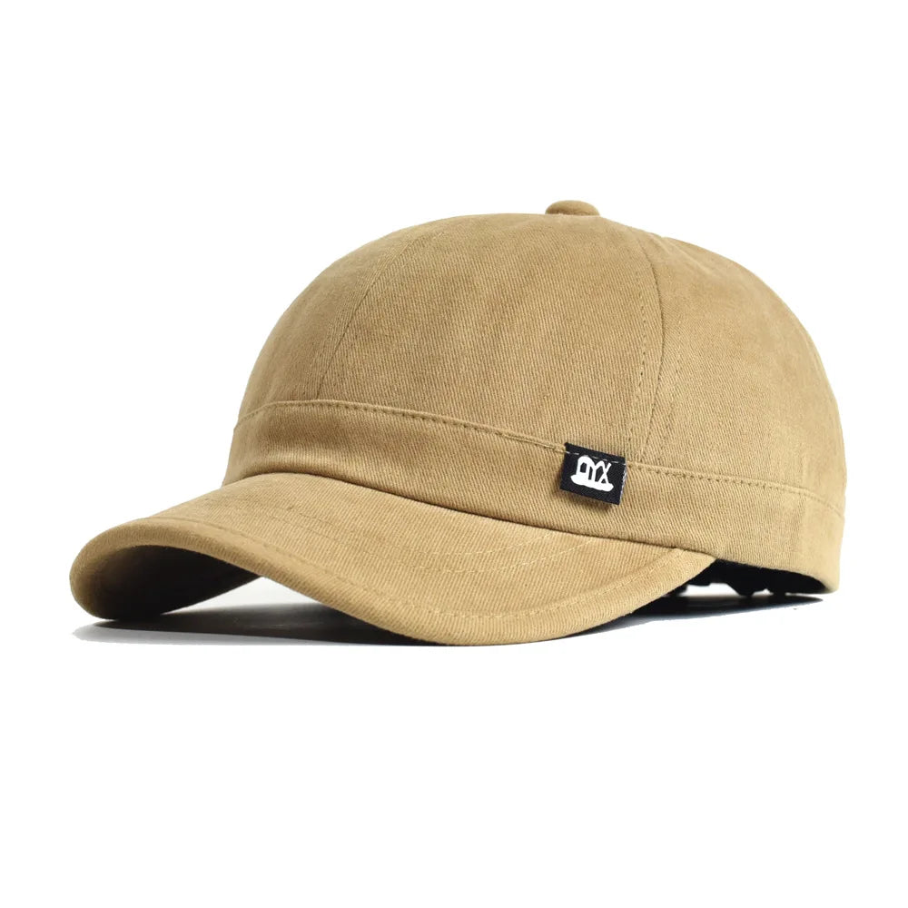 Vintage Short Brim Baseball Cap Cotton Men Women Soft Dad Hat