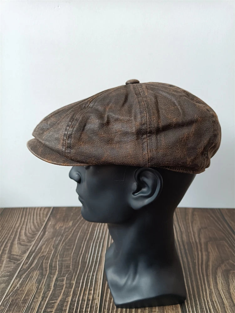 Vintage Distressed Newsboy Cap