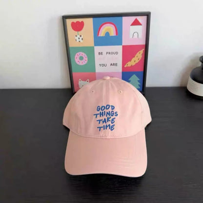 Spring Letter Embroidery Baseball Cap For Women All Season Versatile Soft Top Couple Sunshade Duckbill Cap