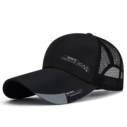 Mesh Sports Cap Men For Fish Breathable Baseball Cap Outdoor Visor Cap Long