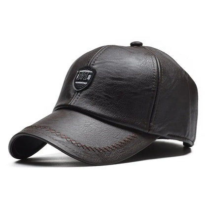 M Label Pu Leather Baseball Caps Spring And Autumn