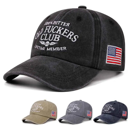 Old Club Vintage Wash Letter Embroidery Baseball Cap