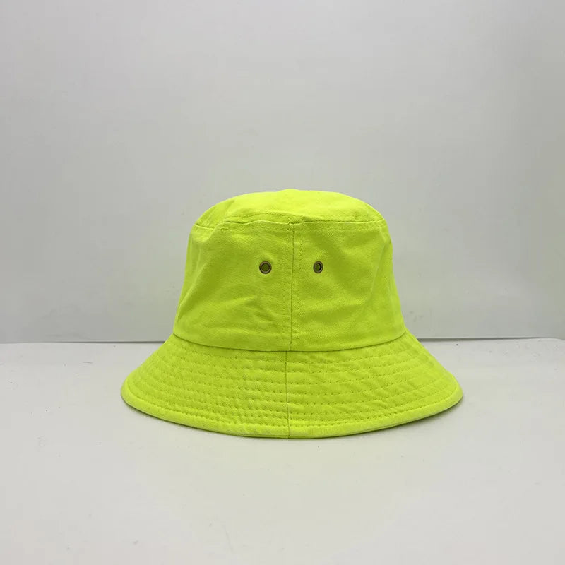 Fluorescent Green Bucket Hat Four Seasons Candy Color