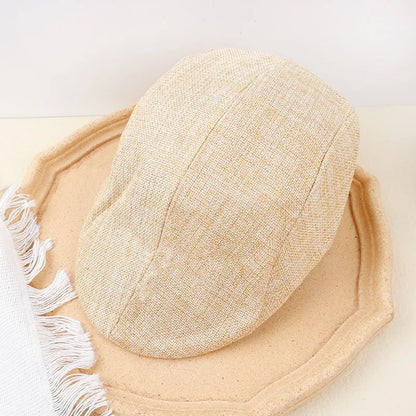 Breathable Linen Cotton Beret Hat Fashion Lightweight Beret Caps