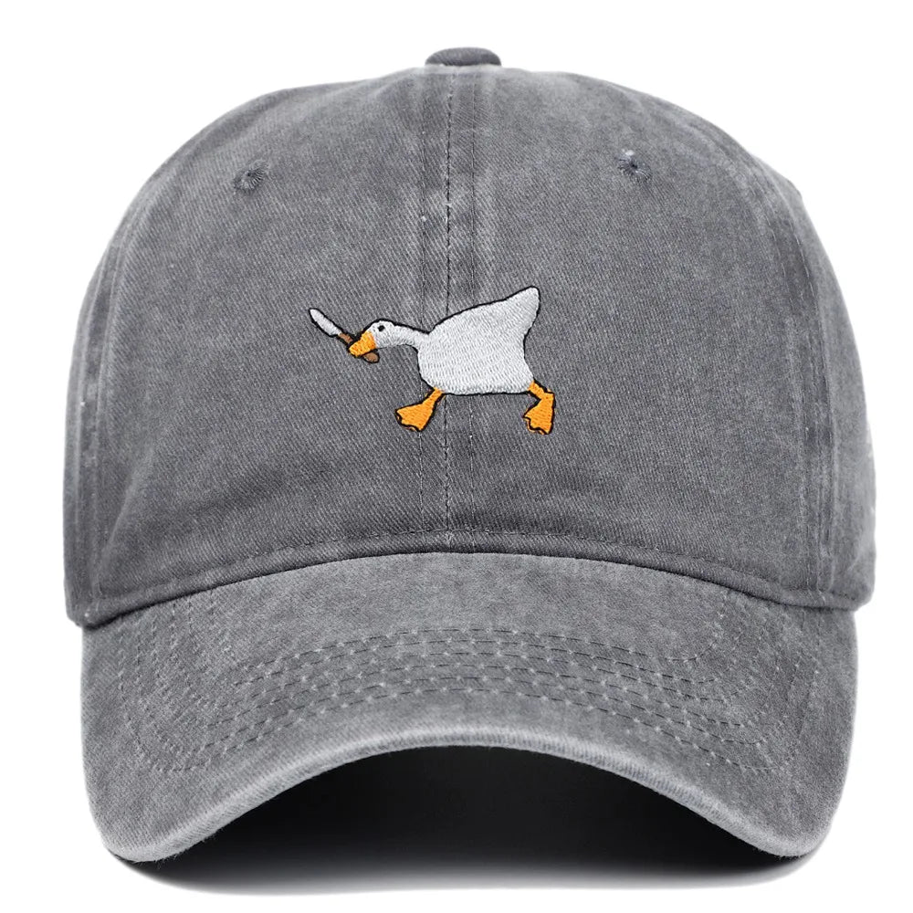 Fashion Embroidery Goose White Goose Baseball Cap