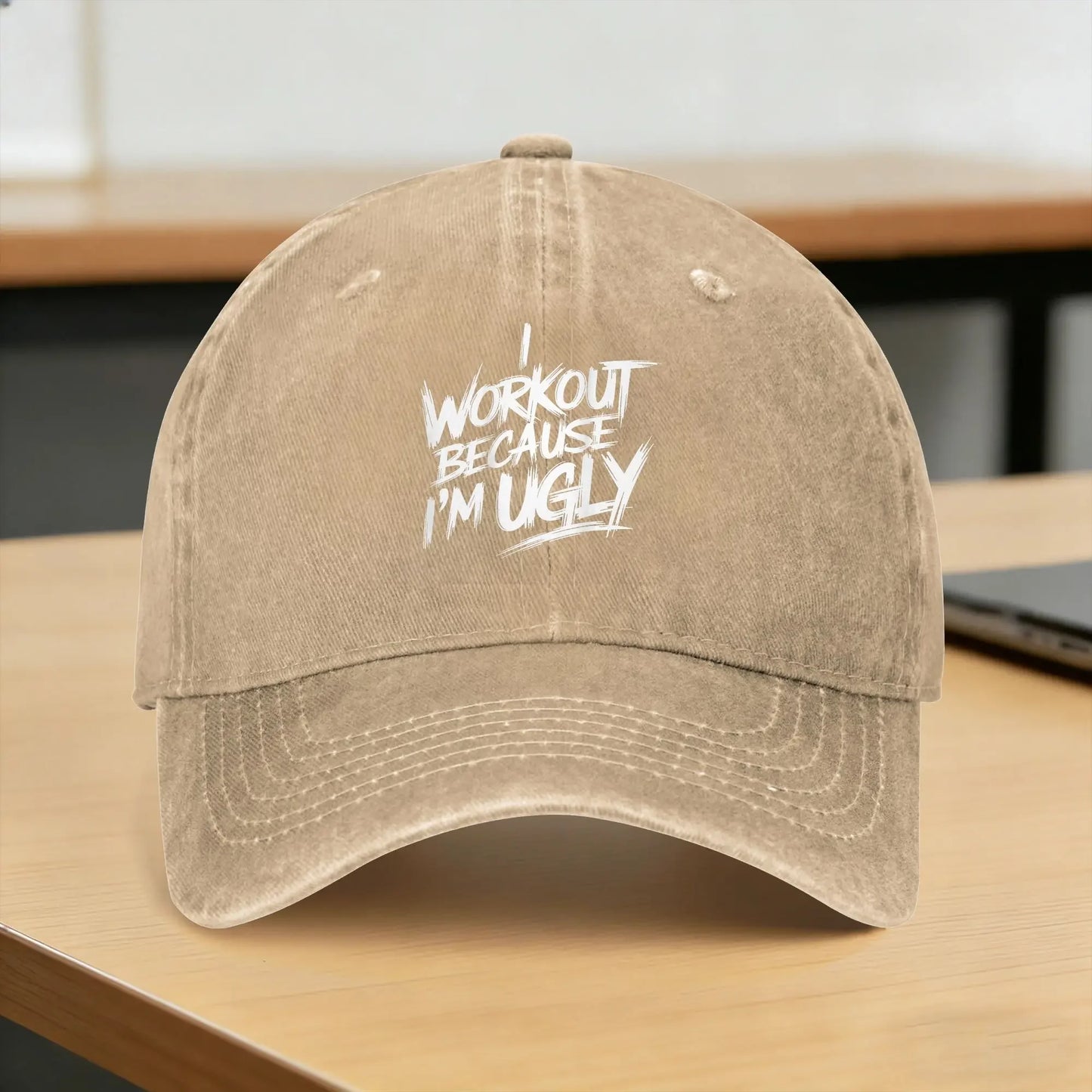 I Workout Because I‘m Ugly Gym Fitness Baseball Cap