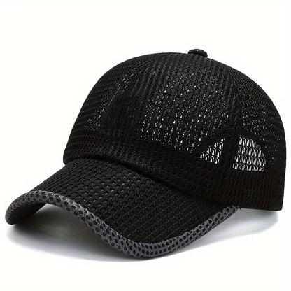 Men's Solid Color Mesh Breathable Baseball Cap Sun Protection Hat