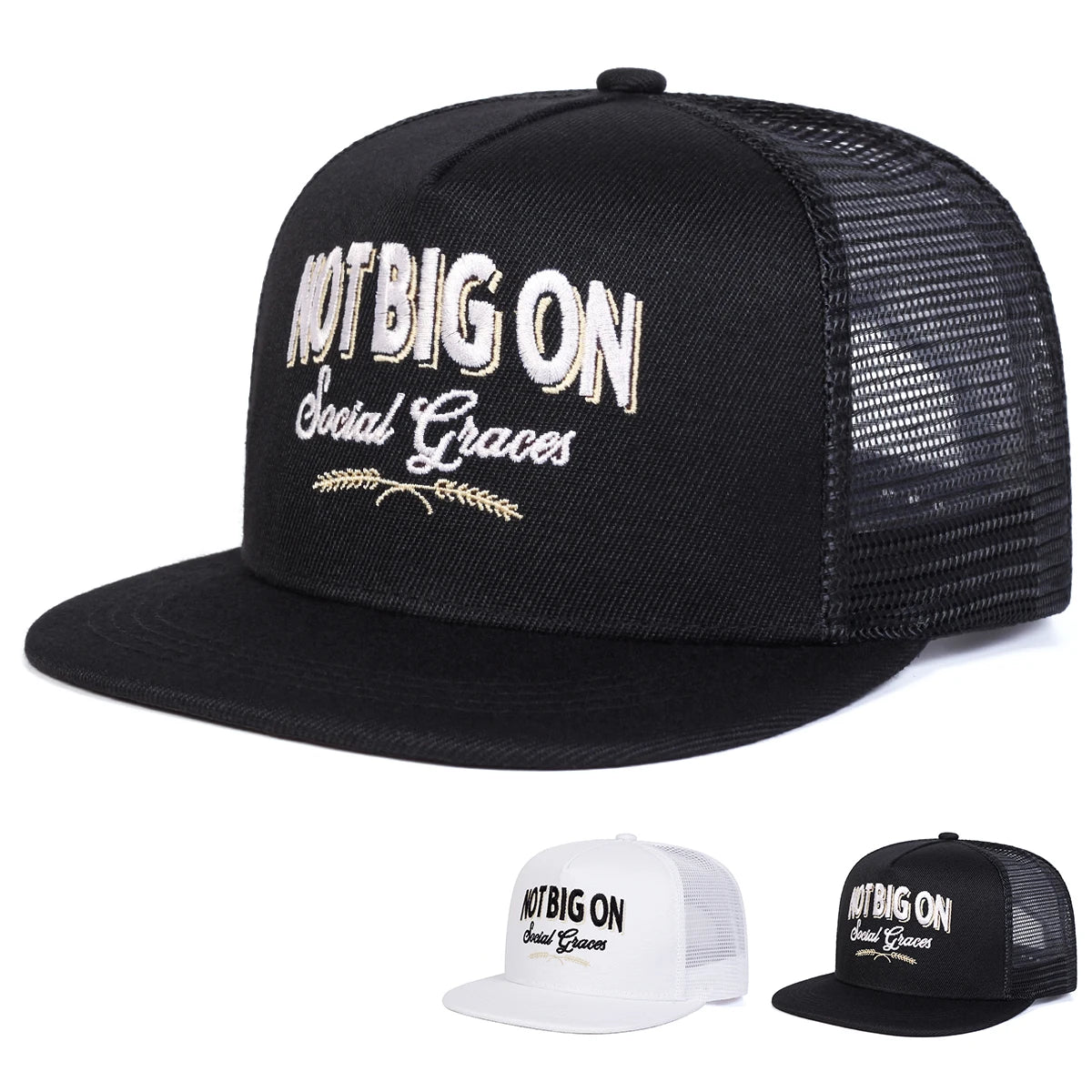 Unisex Not Big On Embroidery Hip-hop Net Hats Spring Summer