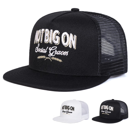 Unisex Not Big On Embroidery Hip-hop Net Hats Spring Summer