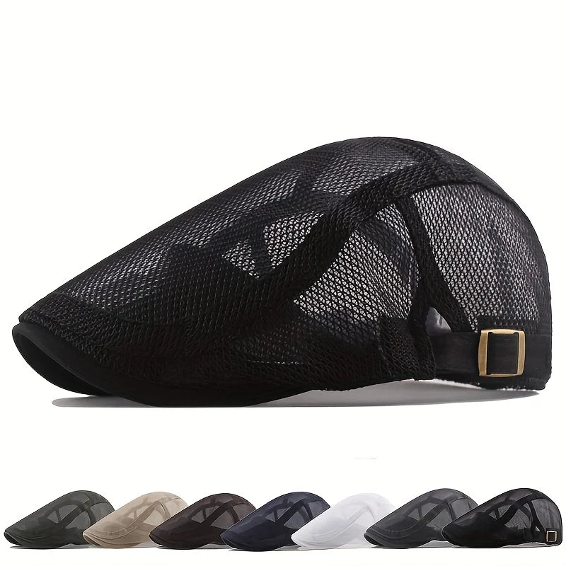 Outdoor Sun Hats Breathable Mesh Newsboy Cap Beret Men's Casual Hat