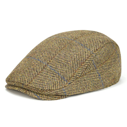 Men's Herringbone Flat Ivy Newsboy Hat Wool Blend Gatsby Cabbie Cap