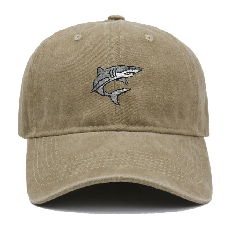 Shark Embroidery Design Baseball Cap