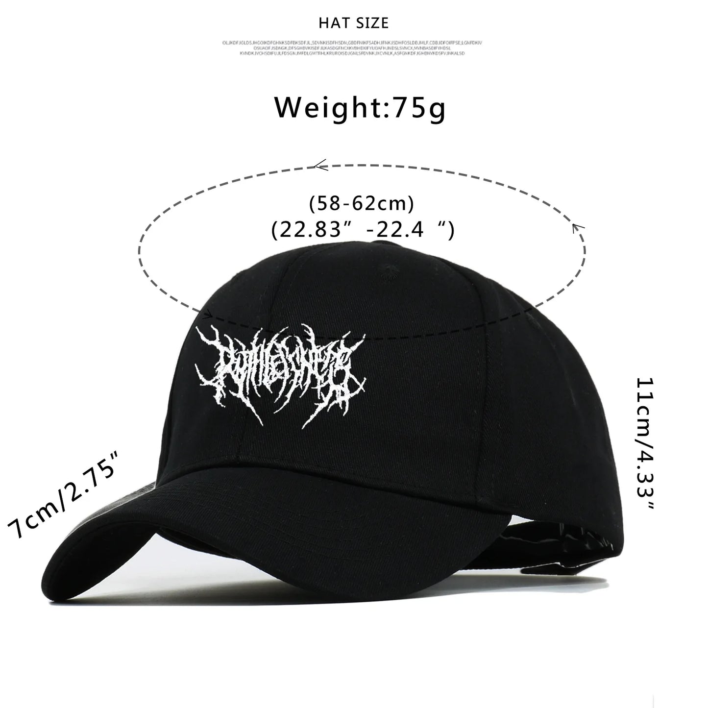 Gothic Street Punk Frauen Baseball Cap Cotton Fashion Embroidery Outdoor