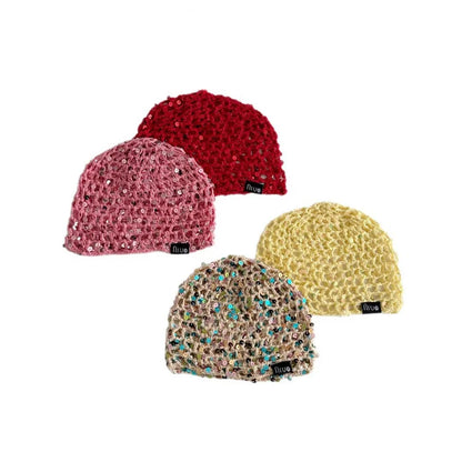 Early Autumn New Ethnic Style Sequin Hollow Knitted Pullover Hat