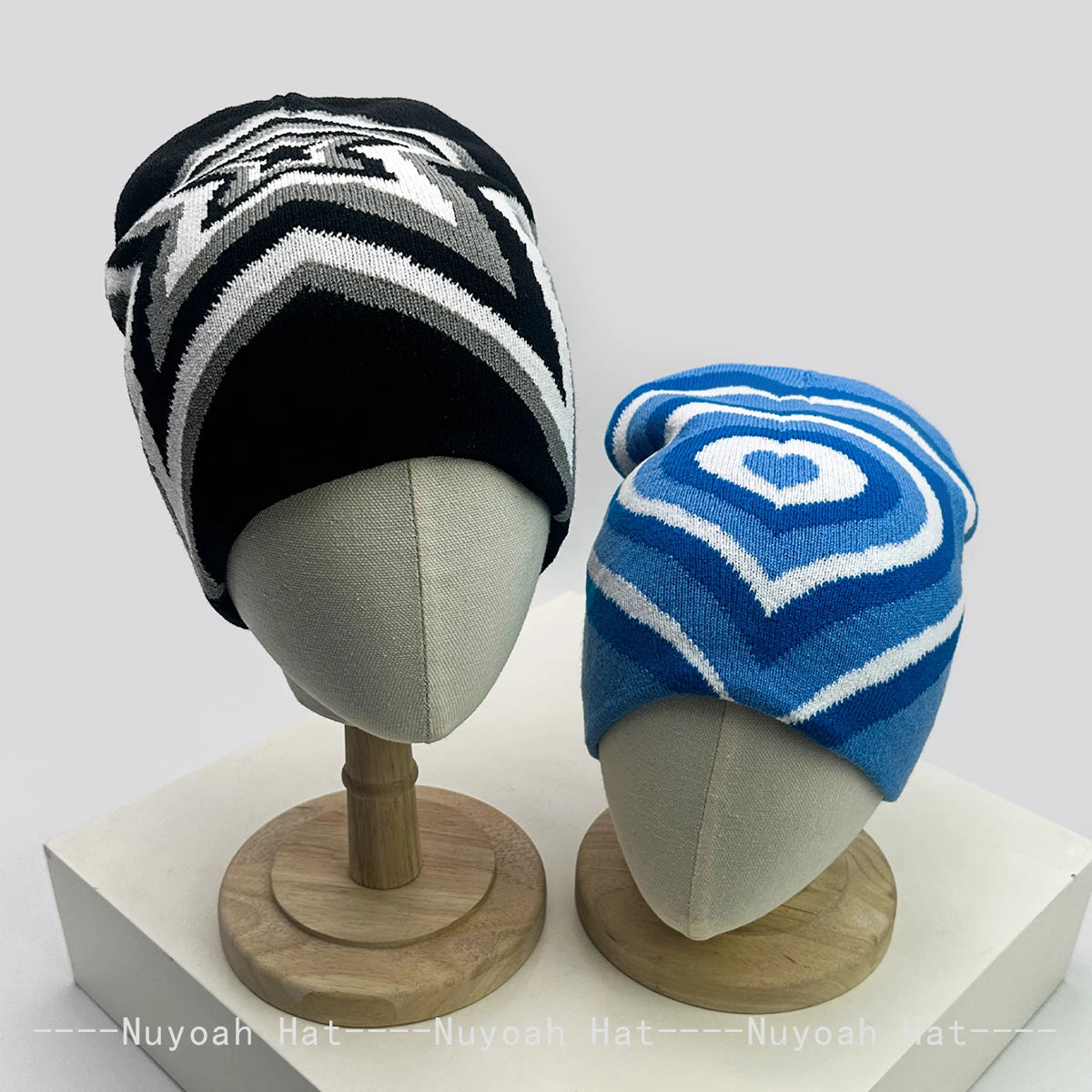 New Men Women Jacquard Five Pointed Star Love Knitted Hats