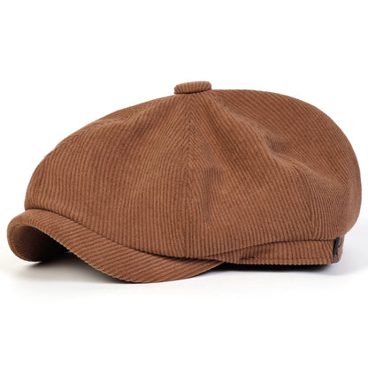 Unisex Corduroy Newsboy Caps Men British Painters Hats