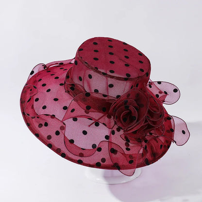 Unique Design Organza Sun Hats For Women Wide Brim