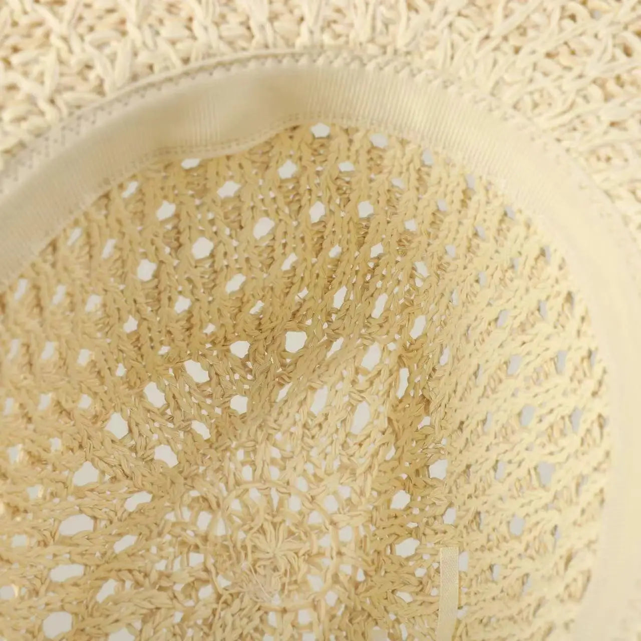 Japanese Simple Hollow Out Panama Straw Hat For Women Spring Summer