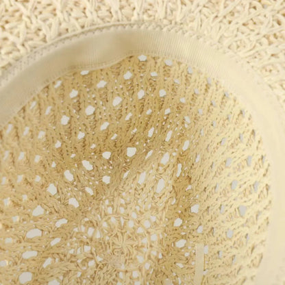 Japanese Simple Hollow Out Panama Straw Hat For Women Spring Summer